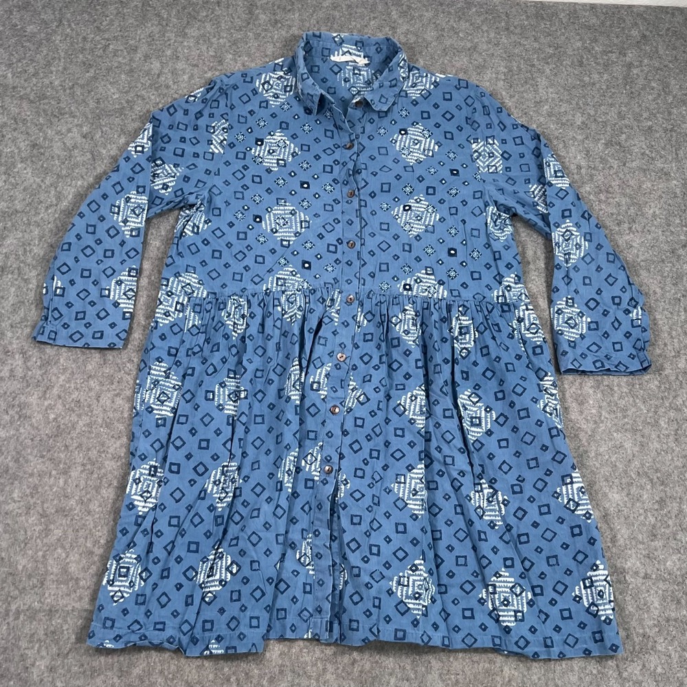 Marketplace Dark Bluebird Rajni Drop Waist Mini Shirt Dress Women's‎ Size Medium